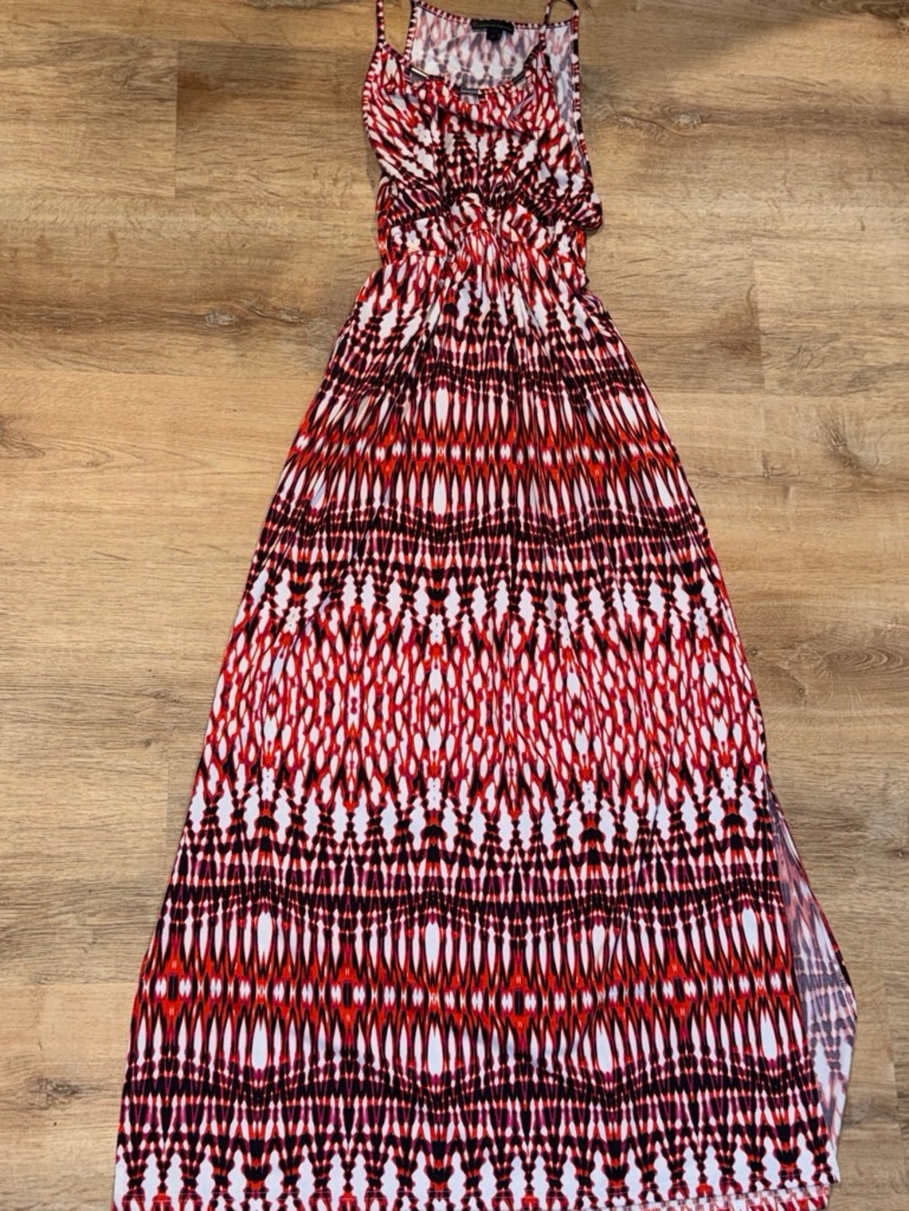 Buffalo David Bitton Red and Black Patterned Maxi Dress